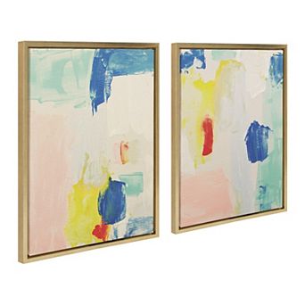 Sylvie Pop of Color I and II Framed Canvas Art Set by Amy Lighthall