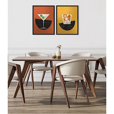 Sylvie Martini and Old Fashioned Framed Canvas by Amber Leaders Designs