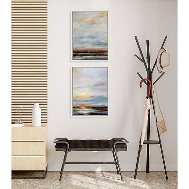 Sylvie Carolina Sunset Diptych Framed Canvas Art Set by Mary Sparrow