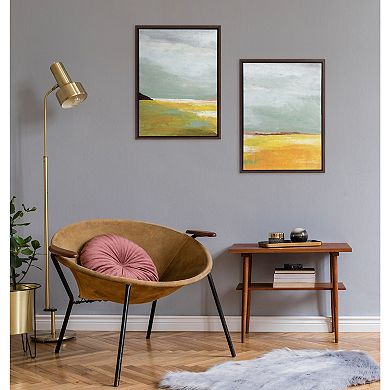 Sylvie Golden Root Lake I and II Framed Canvas Art Set by Nikita Jariwala