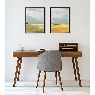 Sylvie Golden Root Lake I and II Framed Canvas Art Set by Nikita Jariwala