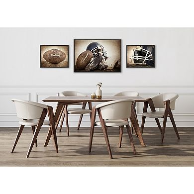 Sylvie Vintage Football Framed Canvas Art Set by Saint and Sailor Studios