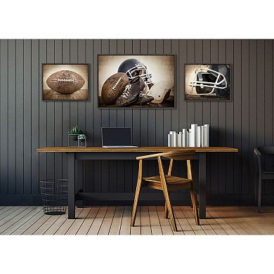 Sylvie Vintage Football Framed Canvas Art Set by Saint and Sailor Studios