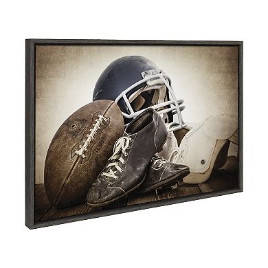 Sylvie Vintage Football Framed Canvas Art Set by Saint and Sailor Studios