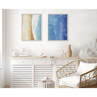 Sylvie Ocean Wake 1 and 2 Framed Canvas by Julie Maida