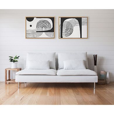 Sylvie Abstract Minimal C and D Framed Canvas by The Creative Bunch Studio