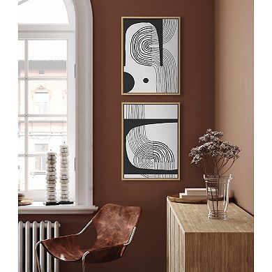 Sylvie Abstract Minimal C and D Framed Canvas by The Creative Bunch Studio