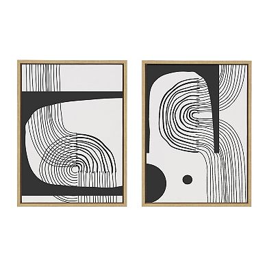 Sylvie Abstract Minimal C and D Framed Canvas by The Creative Bunch Studio