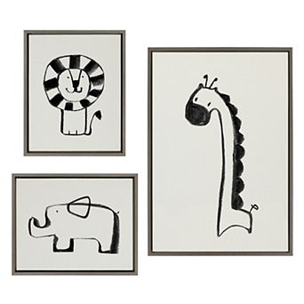 Sylvie Animal Framed Canvas Art Set by Teju Reval of SnazzyHues