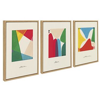 Sylvie Bright Modern Colorful Abstract Series Framed Canvas Art Set by Amber Vittoria