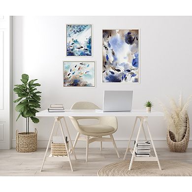 Sylvie Obstacles, Adventure and Nourish Framed Canvas Art Set by Janet Meinke-Lau