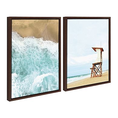 Sylvie Ocean Beach Framed Canvas Set by The Creative Bunch Studio