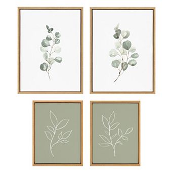 Sylvie Eucalyptus Framed Canvas Art Set by Various Artists