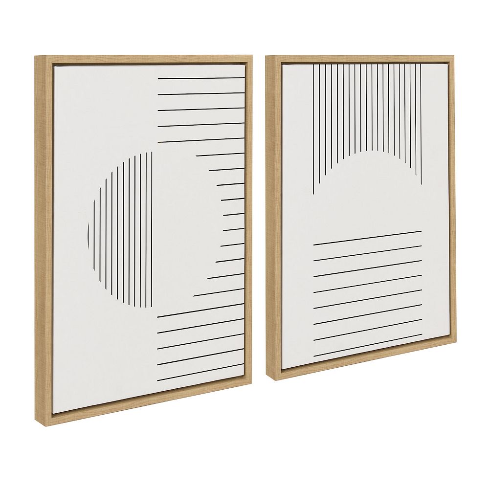 Sylvie Modern Statement Stripes 1 and 2 Framed Canvas by The Creative ...