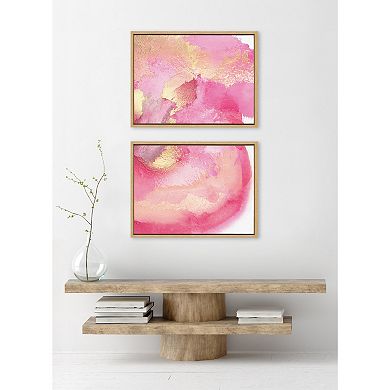 Sylvie MP Pink Golden Hour 1 and 2 Framed Canvas Art Set by Mentoring Positives