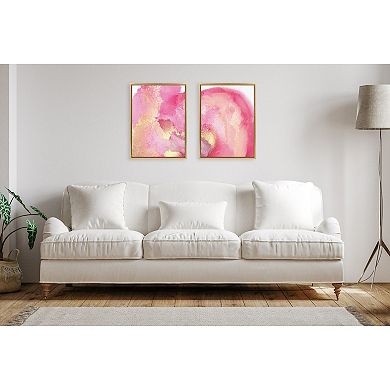 Sylvie MP Pink Golden Hour 1 and 2 Framed Canvas Art Set by Mentoring Positives