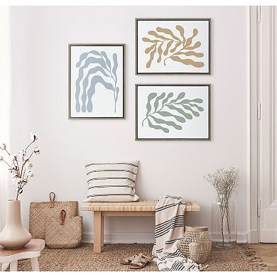 Sylvie Matisse Inspired Abstract Botanicals Framed Canvas by The Creative Bunch Studio