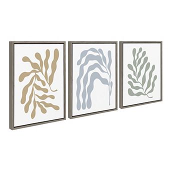 Sylvie Matisse Inspired Abstract Botanicals Framed Canvas by The Creative Bunch Studio