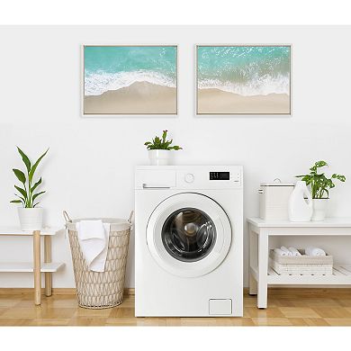 Sylvie Ocean Beach Fantasy Left and Right Framed Canvas by The Creative Bunch Studio
