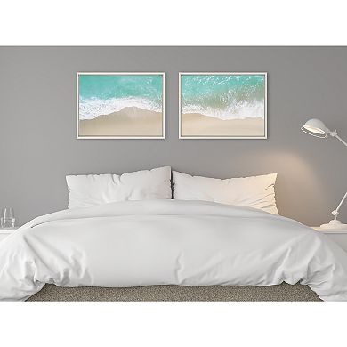 Sylvie Ocean Beach Fantasy Left and Right Framed Canvas by The Creative Bunch Studio
