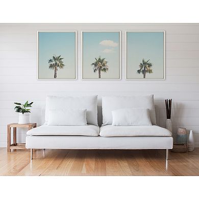Sylvie Trio of Palm Trees 1, 2 and 3 Framed Canvas by Laura Evans