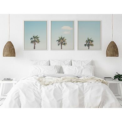 Sylvie Trio of Palm Trees 1, 2 and 3 Framed Canvas by Laura Evans