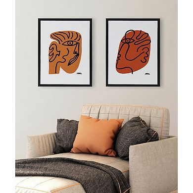 Sylvie Abstract Face Framed Canvas Set by Marcello Velho