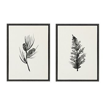 Sylvie Vintage Botanical 3 and 4 Framed Canvas Set by Teju Reval of SnazzyHues