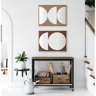Sylvie Geometric Terra Cotta Framed Canvas Set by The Creative Bunch Studio
