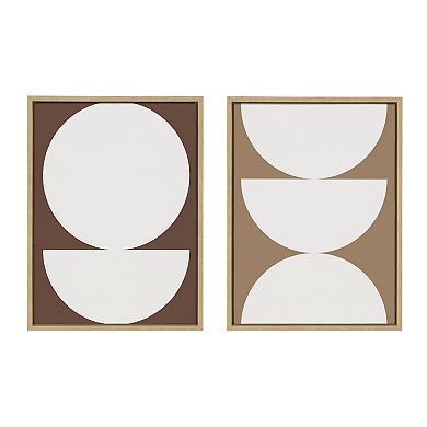 Sylvie Geometric Terra Cotta Framed Canvas Set by The Creative Bunch Studio