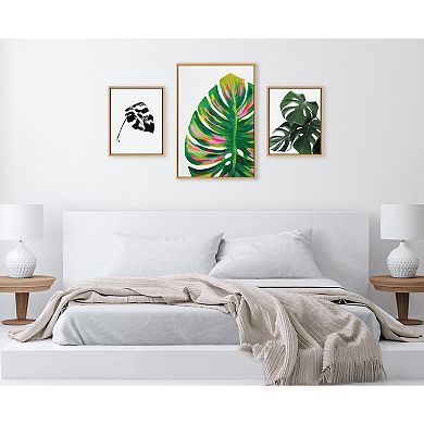 Sylvie EV Monstera, 582 Monstera and Monstera Leaves Framed Canvas Art Set by Various Artists
