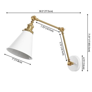 Rover Classic Industrial Metal Adjustable Arm LED Wall Sconce