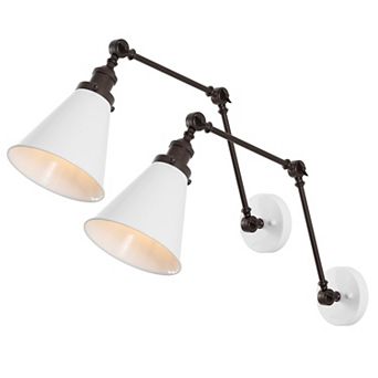 Rover Classic Industrial Metal Adjustable Arm LED Wall Sconce (Set of 2)