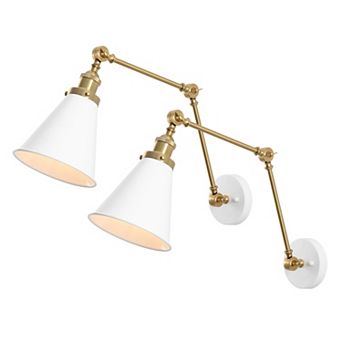 Rover Classic Industrial Metal Adjustable Arm LED Wall Sconce (Set of 2)