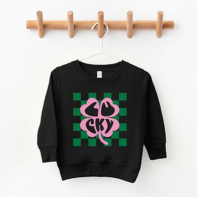 Lucky Clover Checkered Toddler Graphic Sweatshirt
