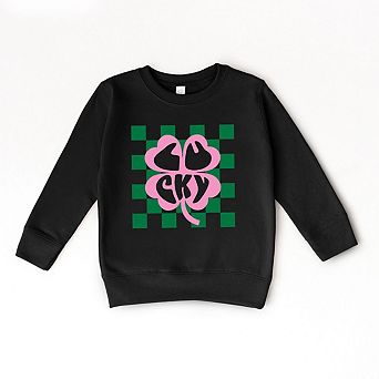 Lucky Clover Checkered Toddler Graphic Sweatshirt