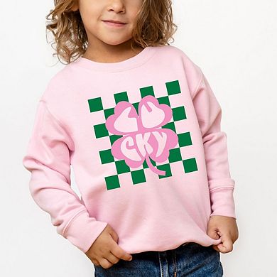 Lucky Clover Checkered Youth Ultra-Soft Graphic Sweatshirt
