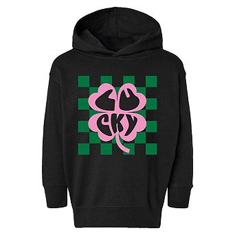 Lucky Clover Checkered Toddler Graphic Hoodie