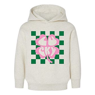 Lucky Clover Checkered Toddler Graphic Hoodie