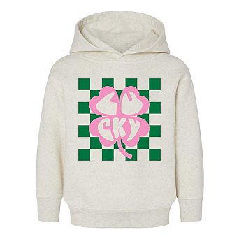 Lucky Clover Checkered Toddler Graphic Hoodie