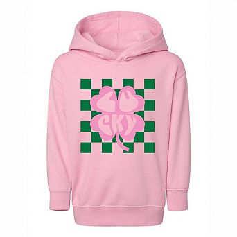 Lucky Clover Checkered Toddler Graphic Hoodie