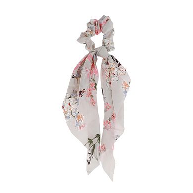 Flowers Tie Triangle Ribbon Hair Ties Gray 1 Pc