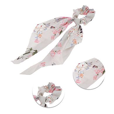 Flowers Tie Triangle Ribbon Hair Ties Gray 1 Pc