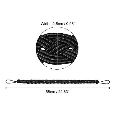 2Pcs Curtain Tiebacks, 23" Braided Drapery Holdback Holder Decorative Rope Tie Back with 2 Hooks