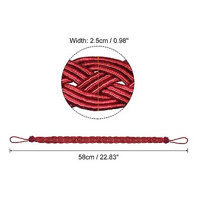 2Pcs Curtain Tiebacks, 23" Braided Drapery Holdback Holder Decorative Rope Tie Back with 2 Hooks