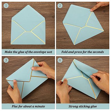 Envelopes with Gold Border Christmas Envelopes for Cards V Flap Envelopes