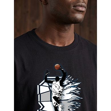 Men Basketball Legend Print Cotton Tshirt