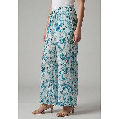 Roaman's Women's Plus Size Hand Crinkled Wide-Leg Pant