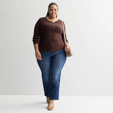 Plus Size Sonoma Goods For Life® Slim Fit Long Sleeve Henley Top