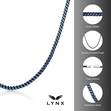 Men's LYNX Ion-Plated Stainless Steel 4 mm Foxtail Chain Necklace